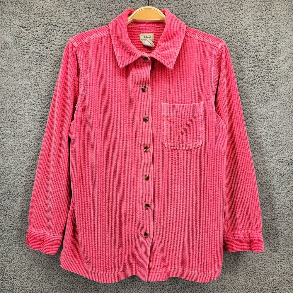 L.L. Bean Pink Corduroy Jacket Size M-PET